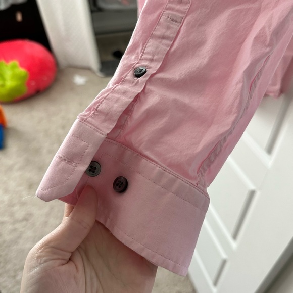 EXPRESS Men 1MX Light Pink Extra Slim Fit Stretch Front Button Shirt XL - Picture 6 of 8